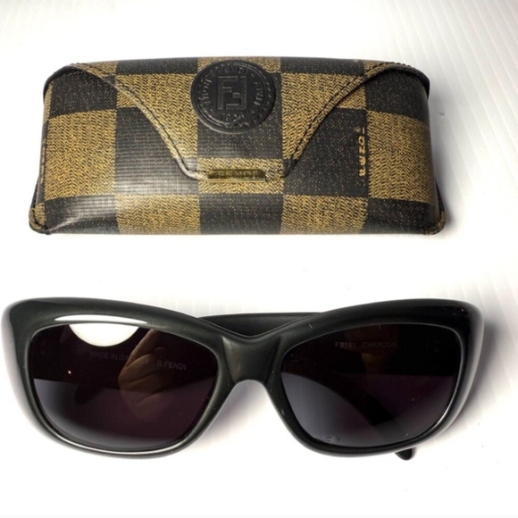 Fendi Accessories - Fendi Black Sunglasses with Checkered Case (EUC)